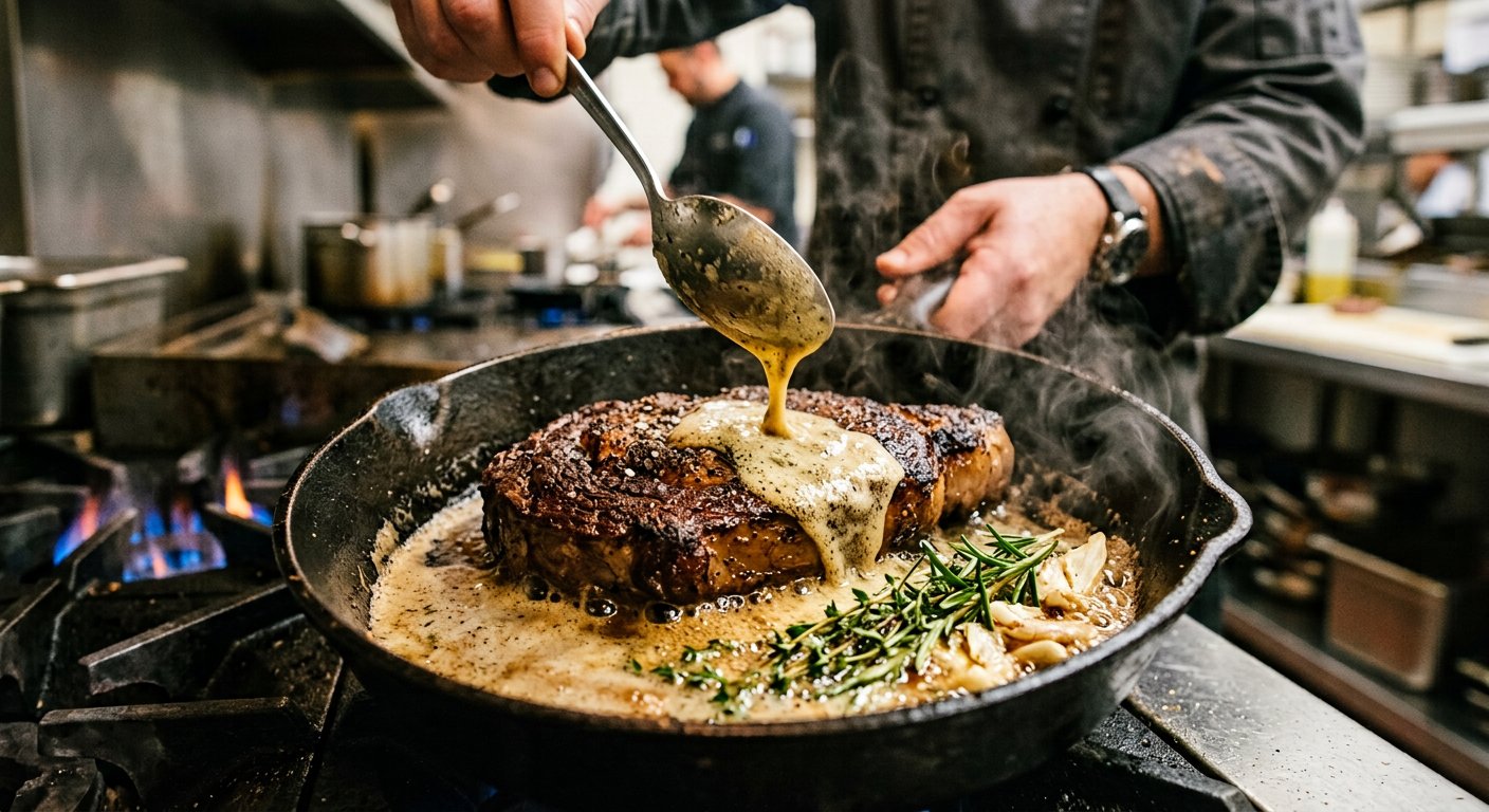 Техника поливания мяса горячим сливочным маслом basting