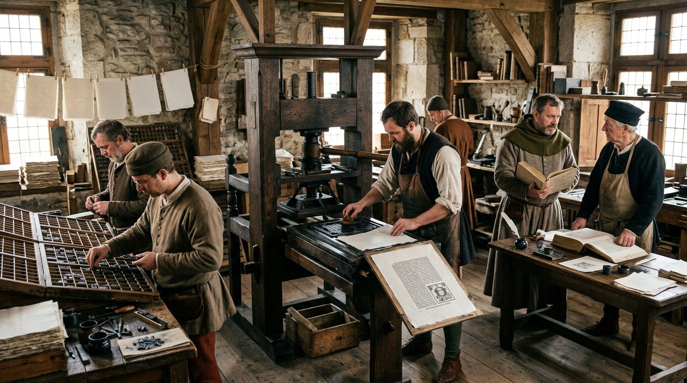 Историческая реконструкция печати кулинарной книги на европейском станке XV века