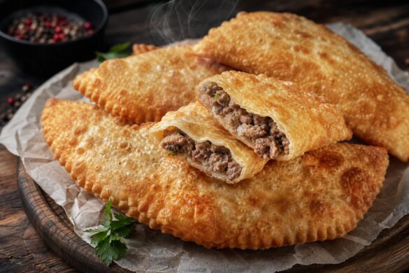 Домашние чебуреки — хрустящие с бульоном