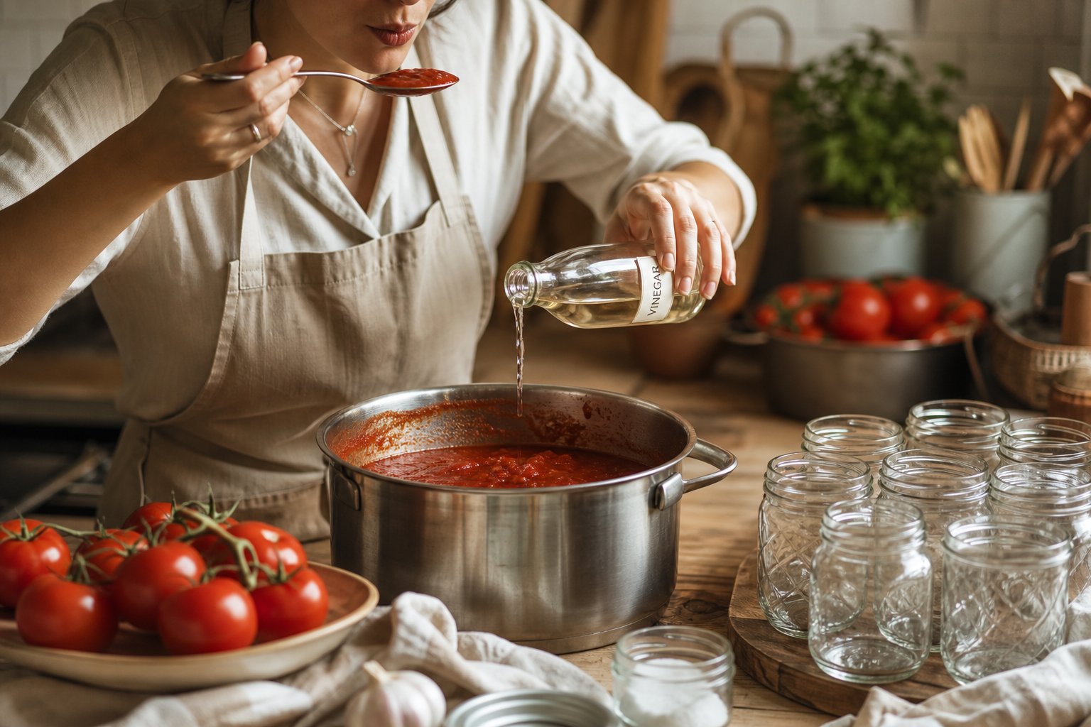 Шаг 4 — добавляем уксус и доводим до вкуса