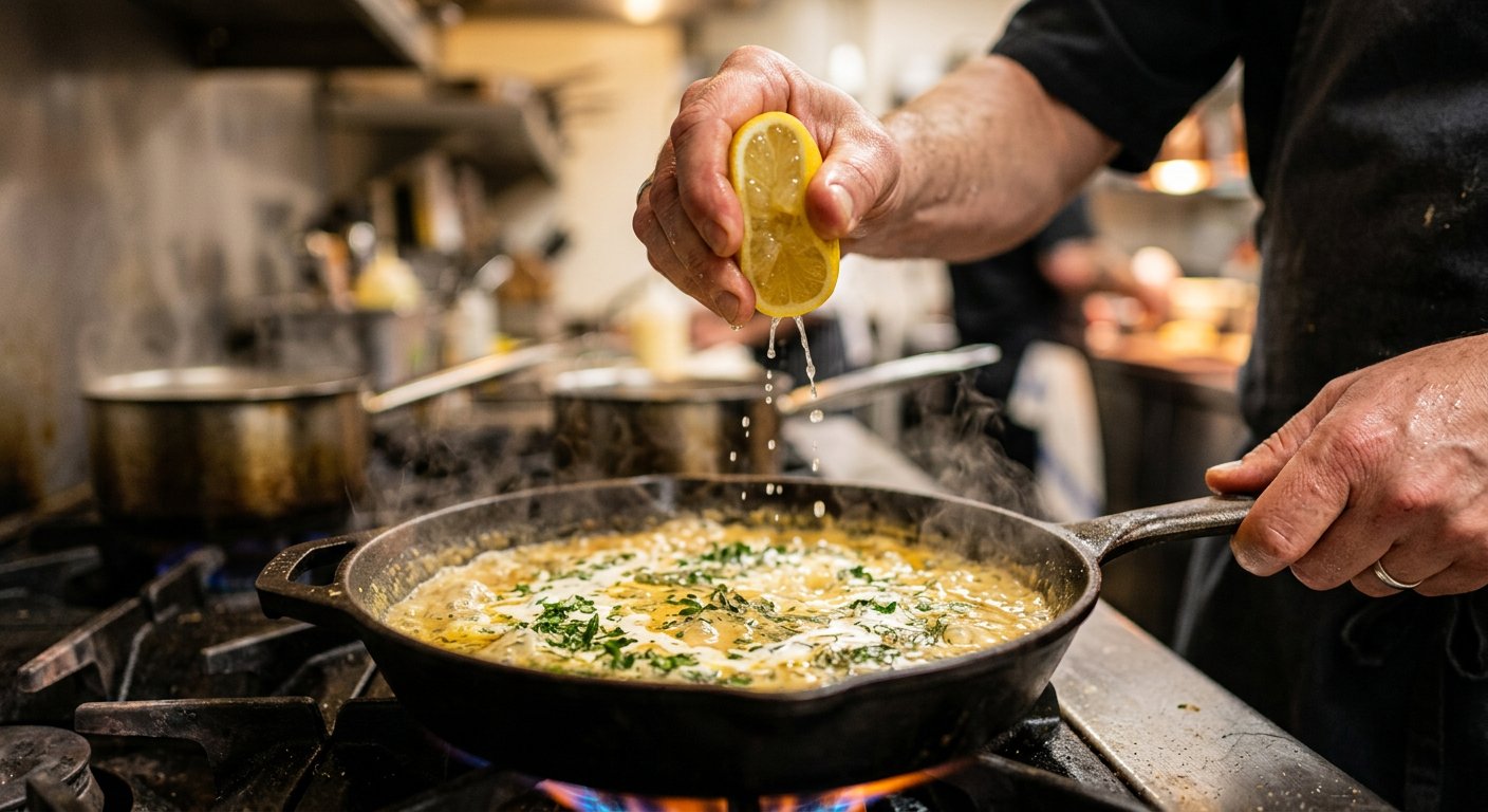 Балансировка вкуса лимонным соком и сливками