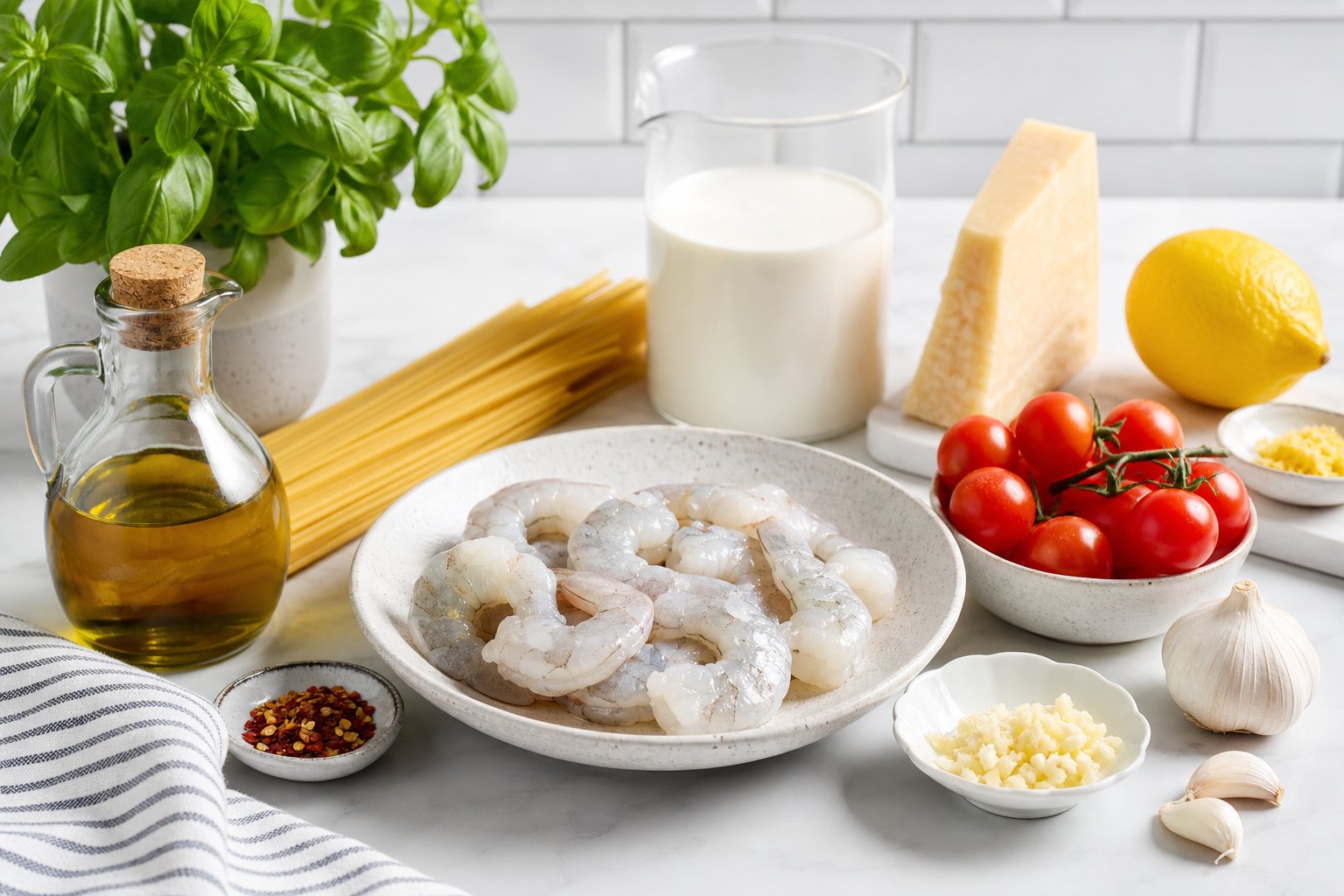 Шаг 1 — подготавливаем креветки и продукты